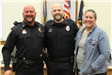 030323 Police Promotion Detective Britt Jameson with spouse and Chief Kies