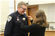 030323 Police Promotion Captain Jeff Jirak badge pinned by spouse