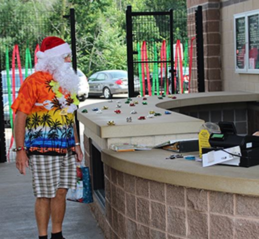 Santa at the pool