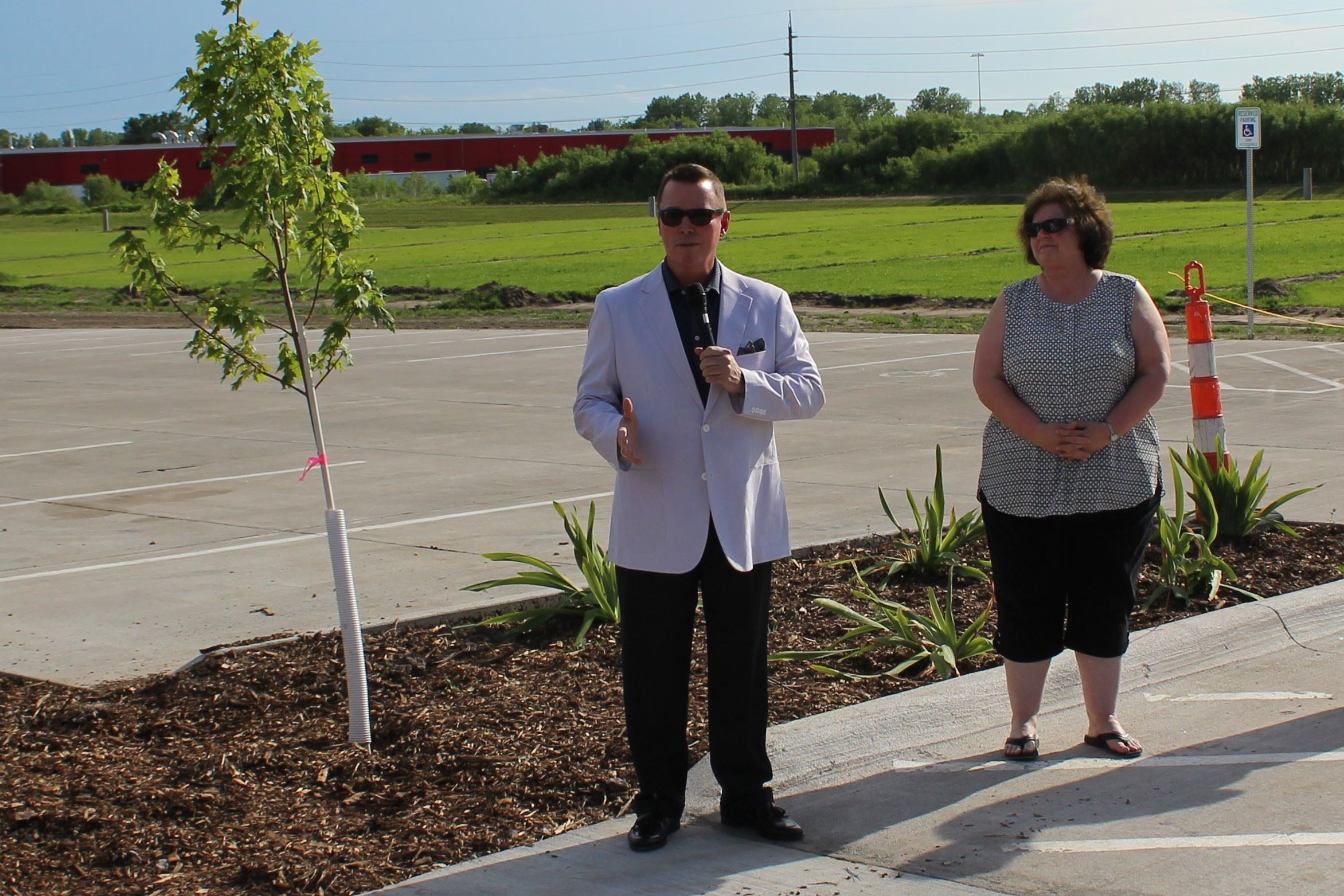 Gage Kent speaking at ribbon cutting ceremony June 5, 2019 (JPG)