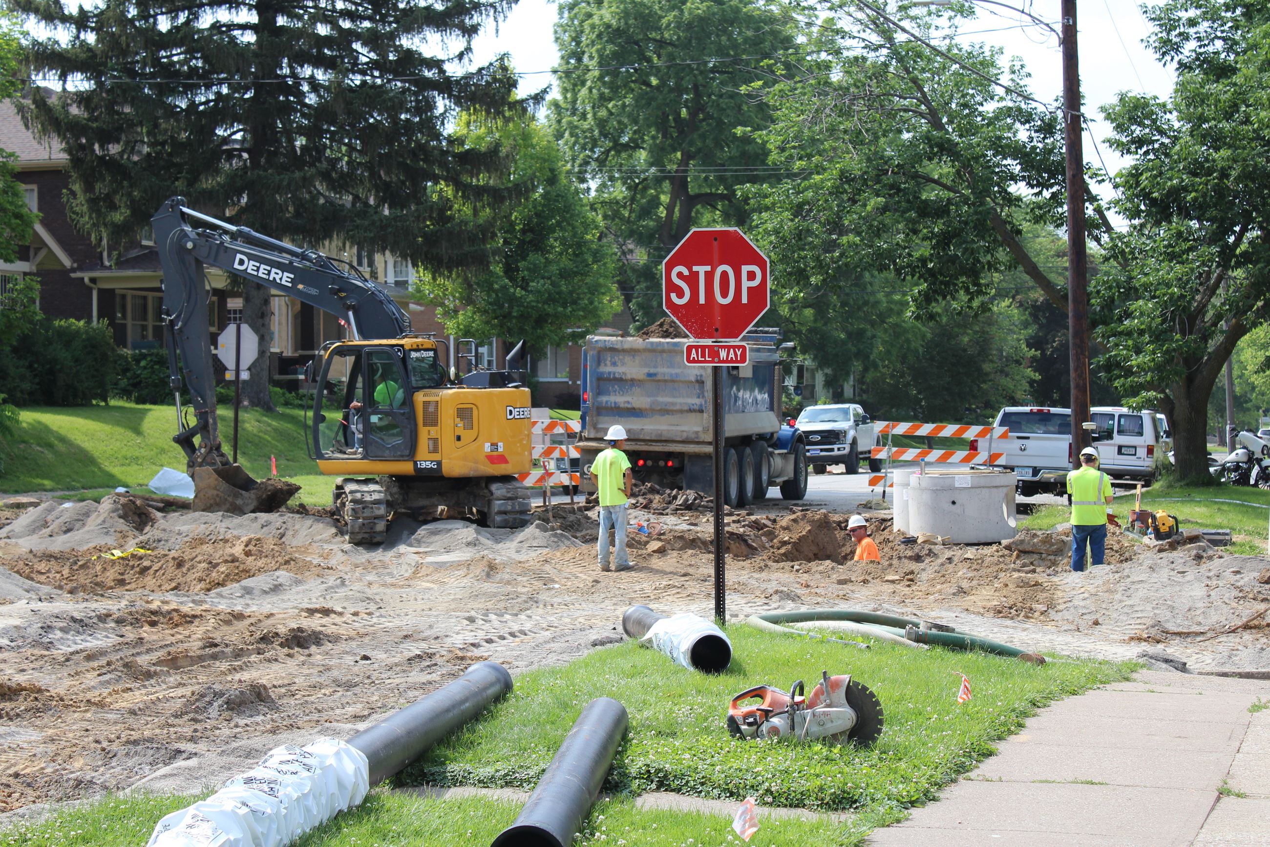 Work continues on Phase 4B of West Hill Sewer Separation June 6, 2019 (JPG)