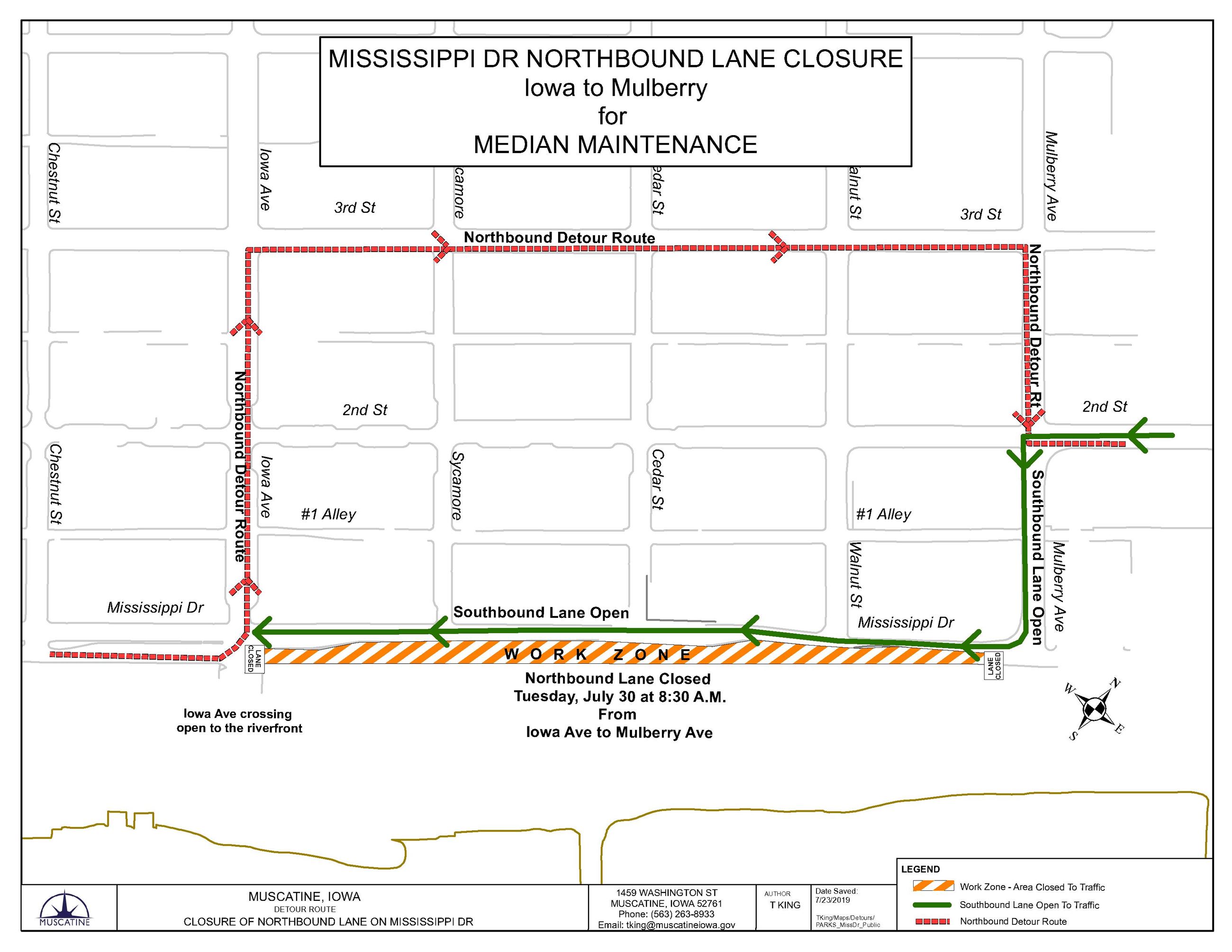 Mississippi Drive Detour for Parks & Recreation on July 30 (JPG)