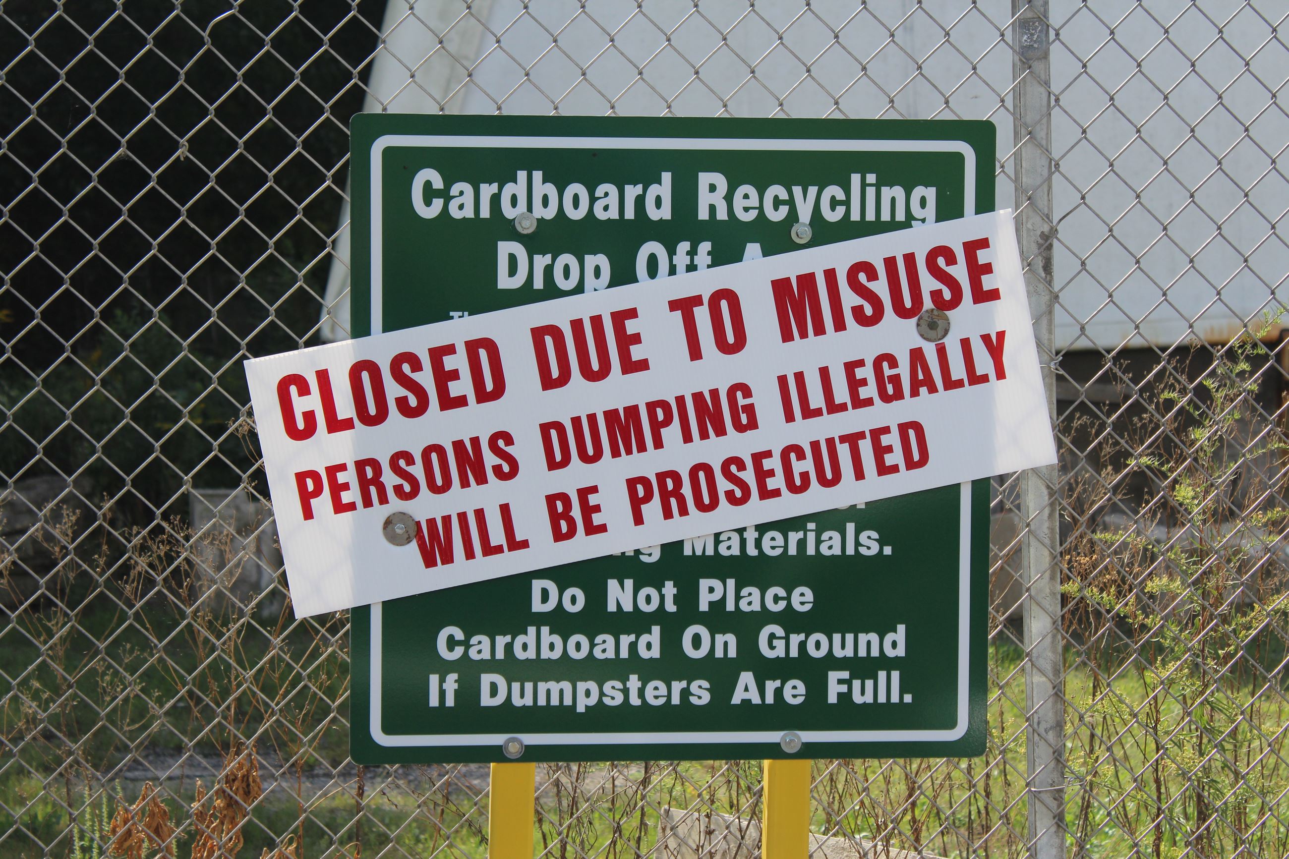 Cardboard recycling closed September 10, 2019 (JPG)