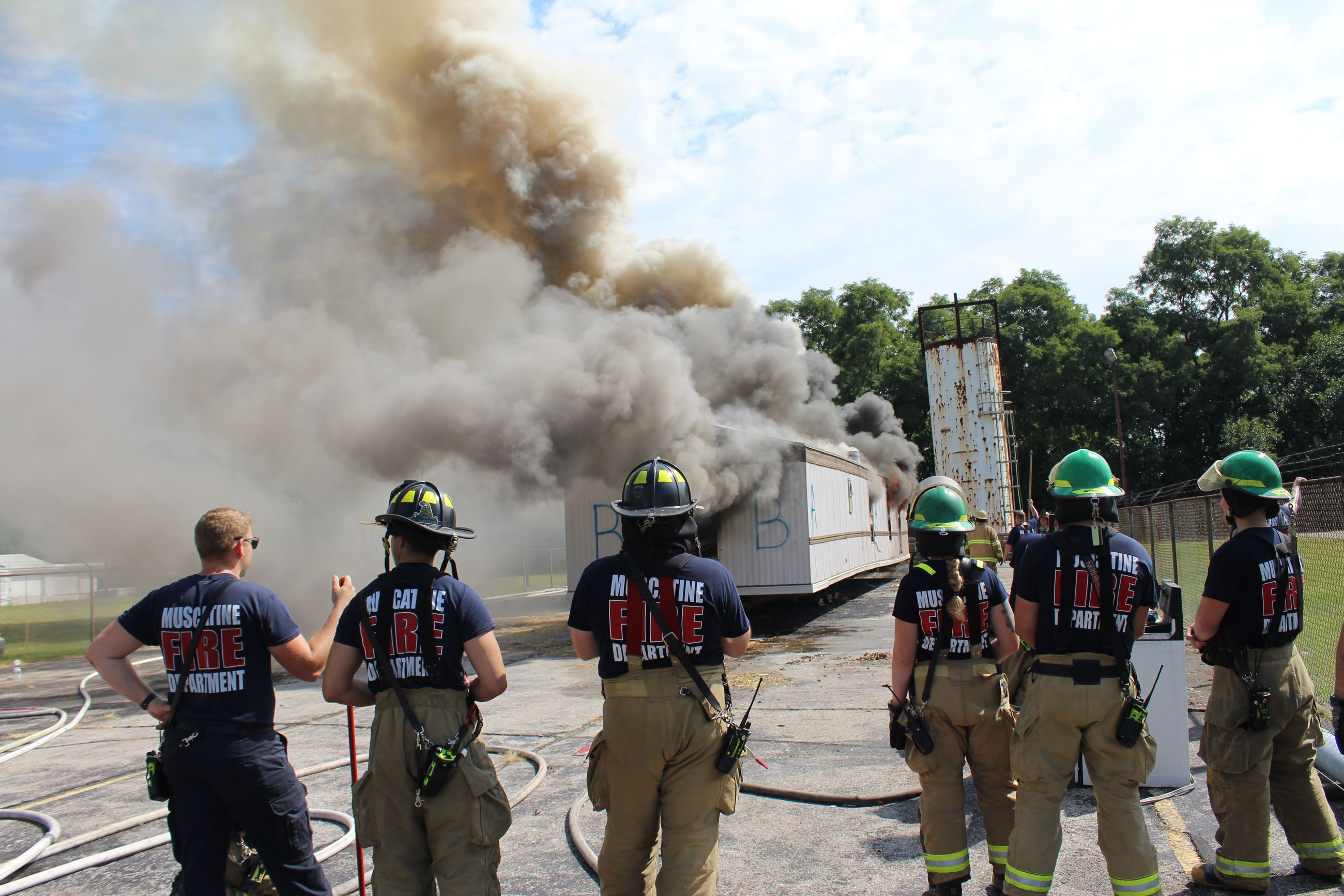 Watching the fire develop -  Fire Academy Training Burn 090222 (JPG)