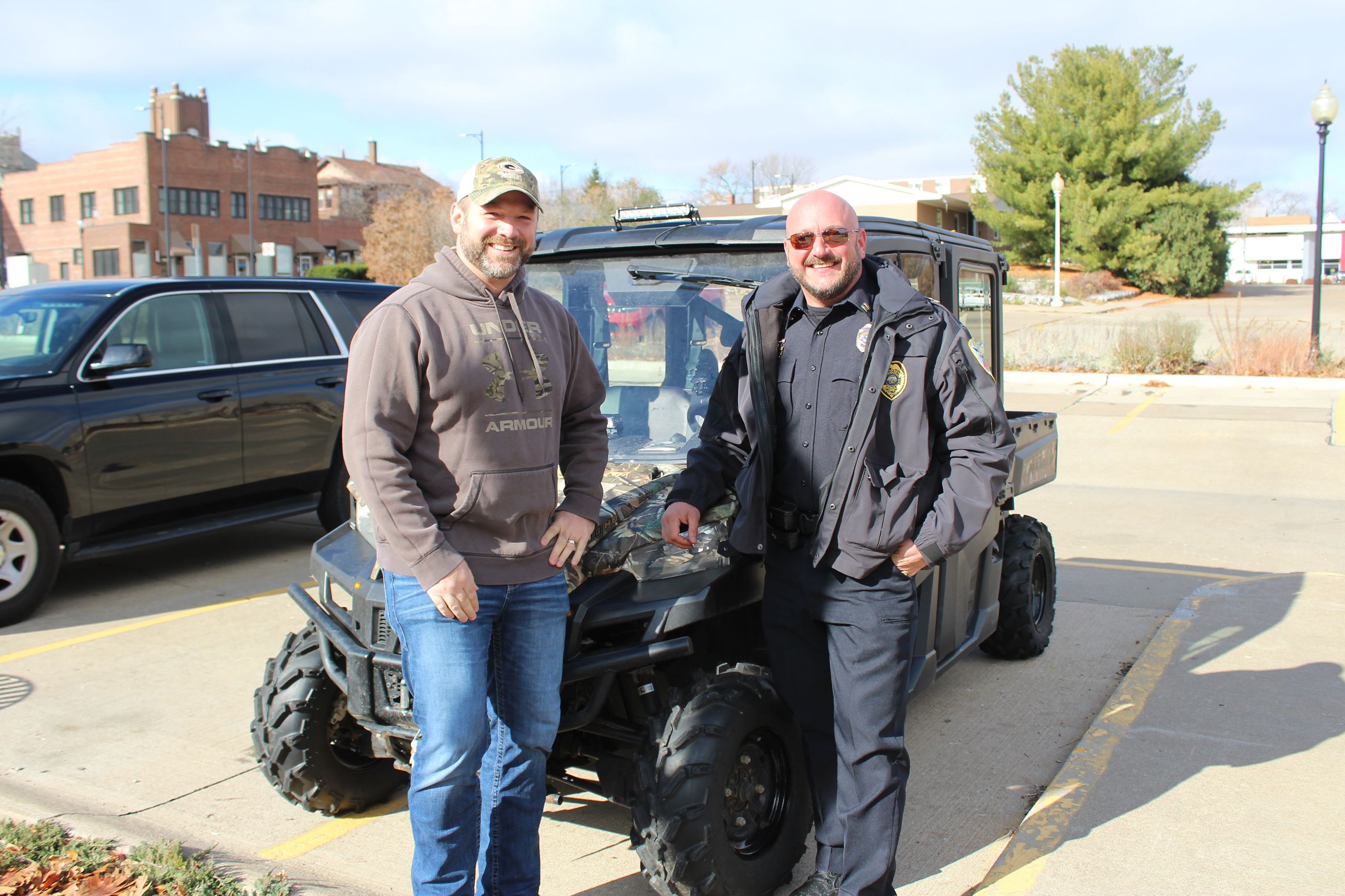 Mayor Brad Bark and Captain Tony Kies discuss the revised code on UTVs (JPG)