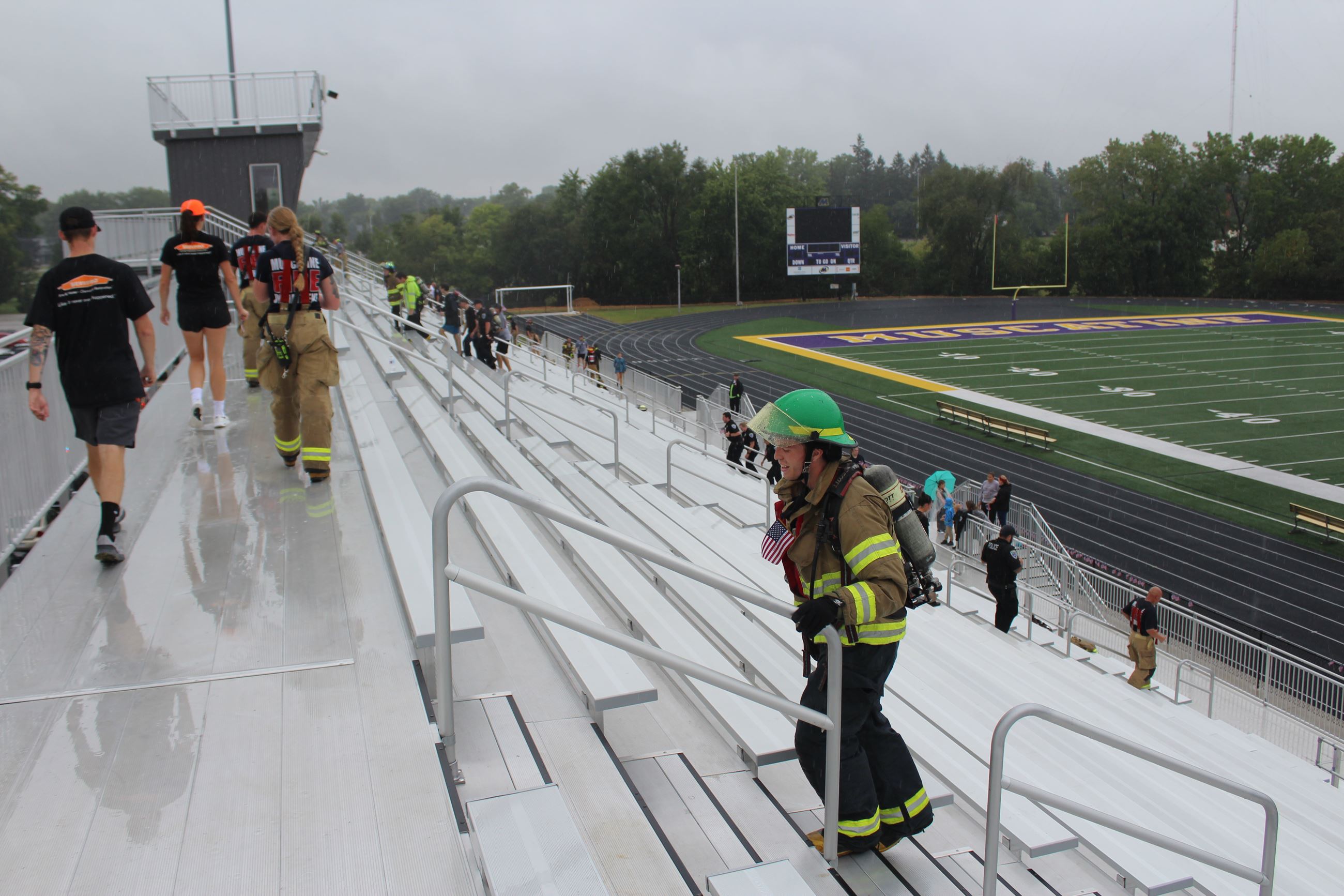 091123 Muscatine Stair Climb 014 = Up and down the stadium stairs