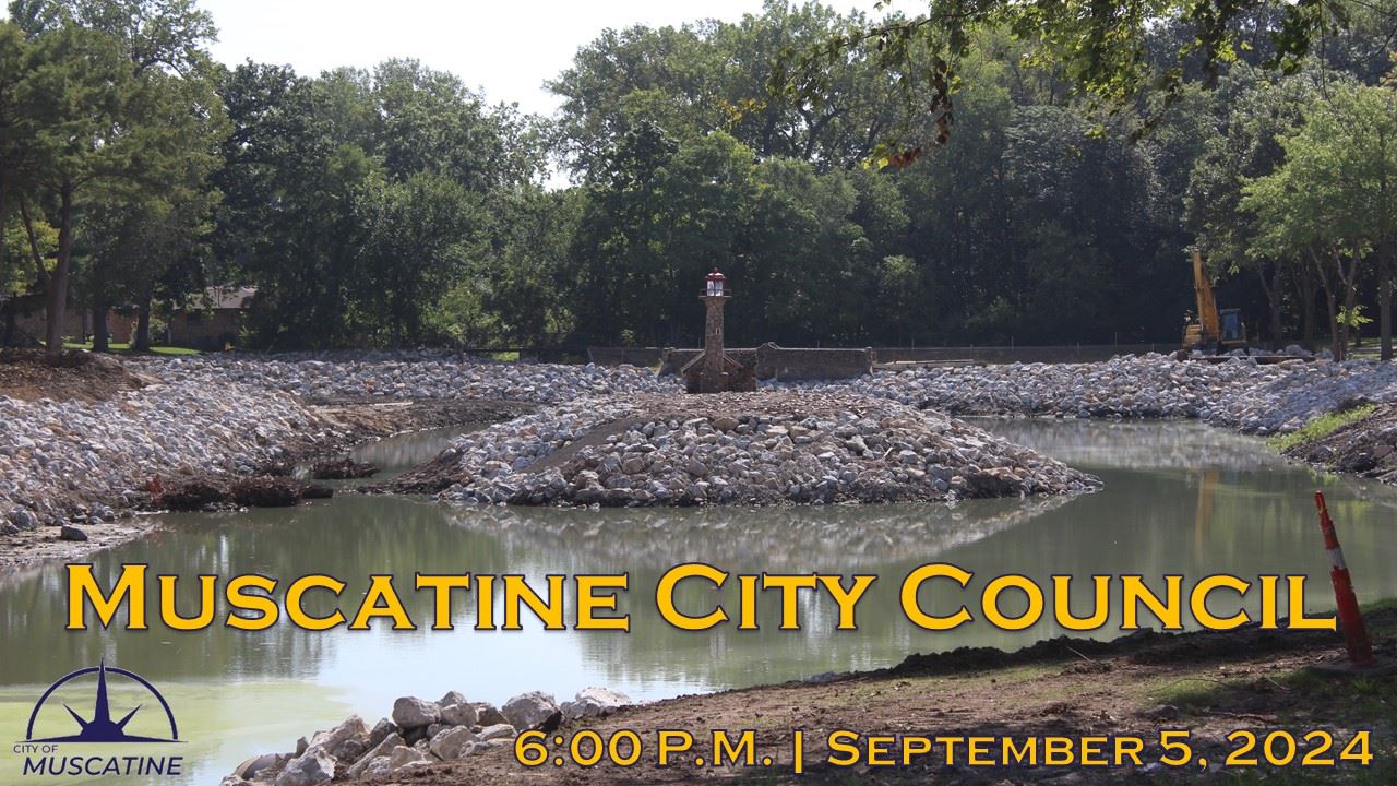 09-05-24 Muscatine City Council Meeting Promo showing Weed Park Lagoon progress  (JPG)
