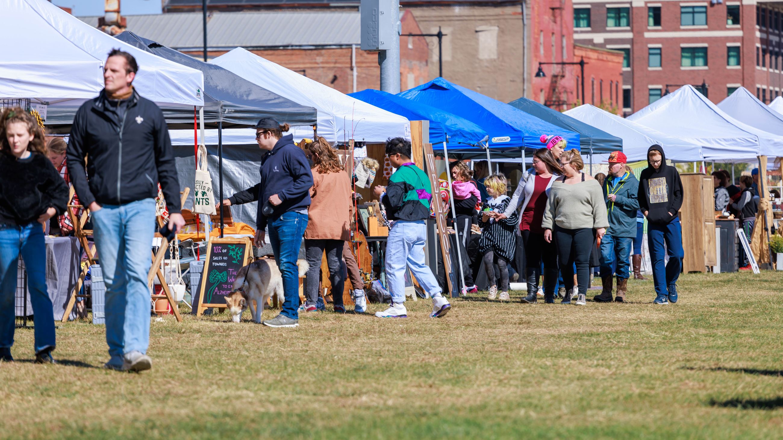 Vintage Market - crowd walks past vendors (JPG)