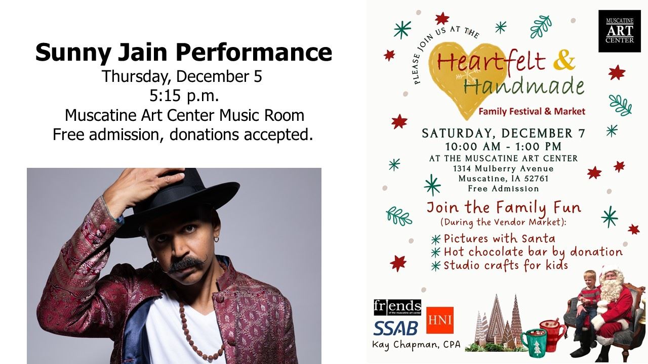 Two Art Center Special Events in December Promo showing Jain and Family Festival (JPG)