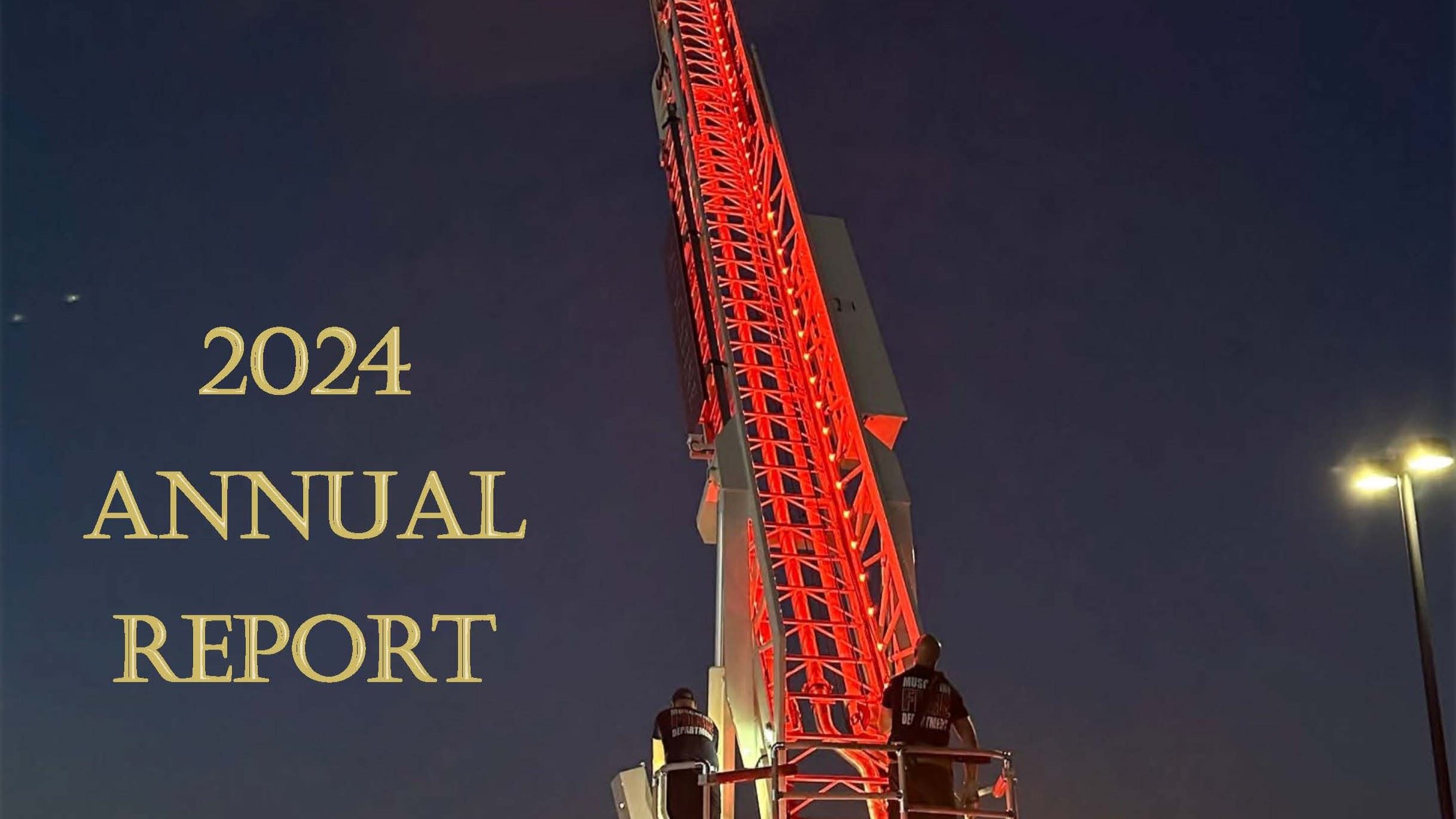 2024 MFD Annual Report cover graphic showing aerial truck (JPG)