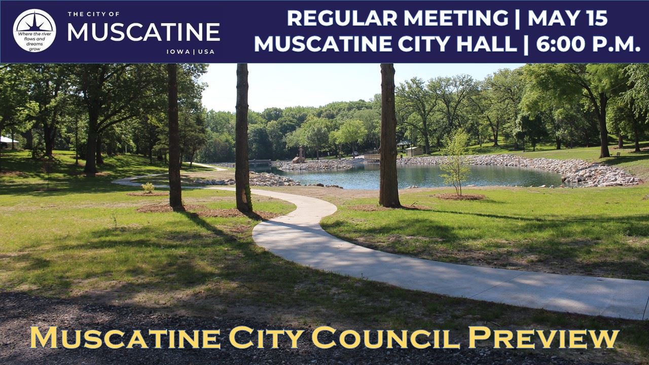 2025-05-15 Muscatine City Council Meeting (JPG) showing Weed Park Lagoon trail