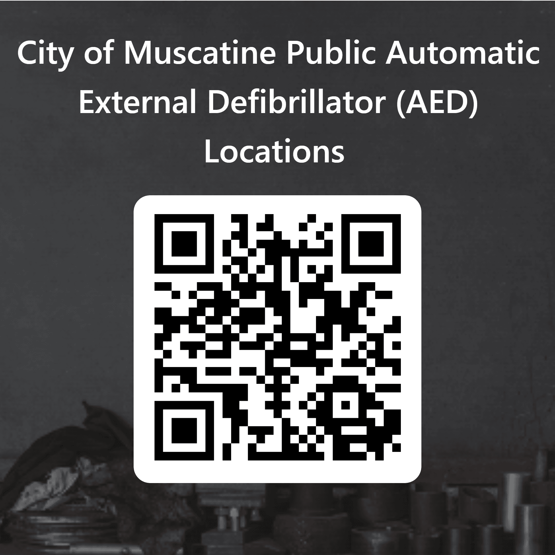 QRCode for City of Muscatine Public Automatic External Defibrillator (AED) Locations&nbsp; (1)